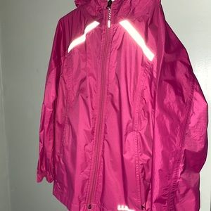 L.L Bean girls pink rain jacket